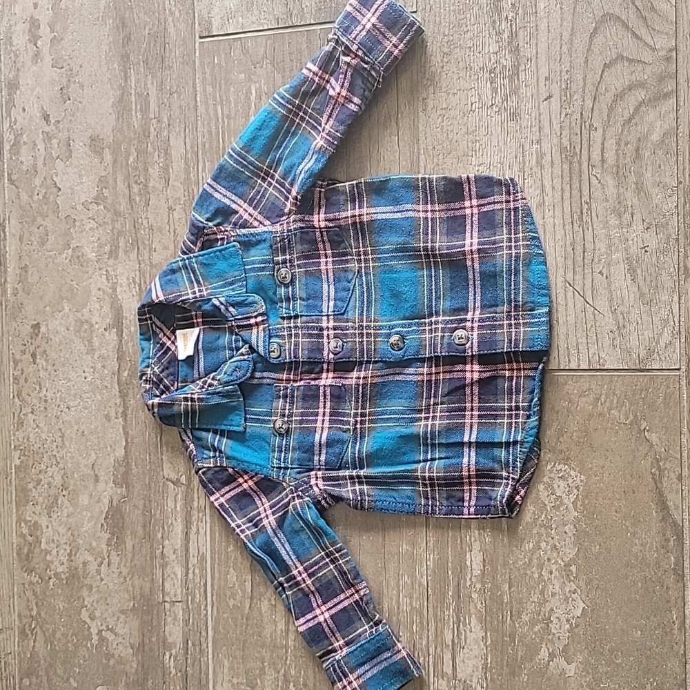 Gymboree Blue and Pink Plaid Button-Down Shirt